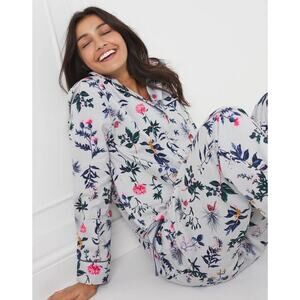 Joules Long Sleeve Pajama Pant Set Gray Floral Size S Matching Set Gift